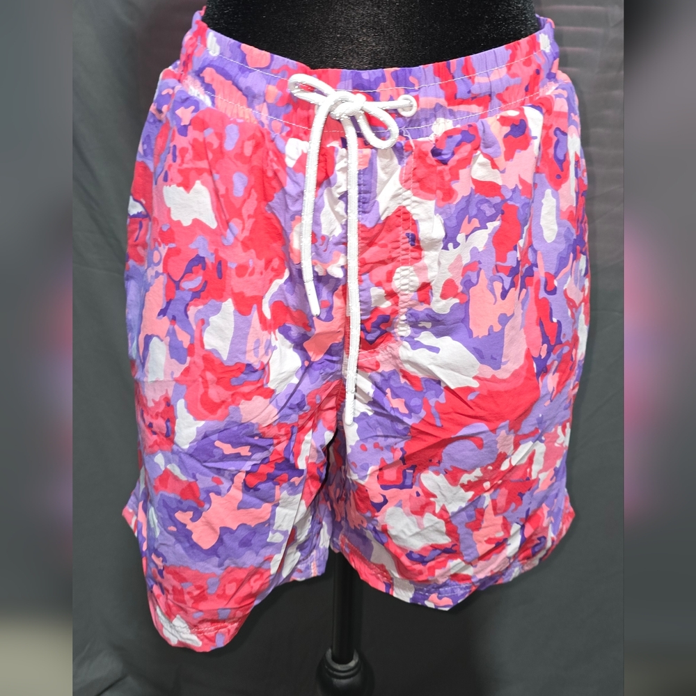 Colorful Camouflage Drawstring Shorts